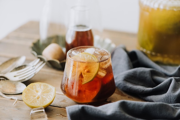 Photo close-up of drink on table