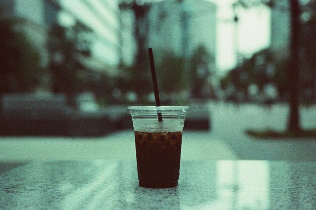 Photo close-up of drink on table