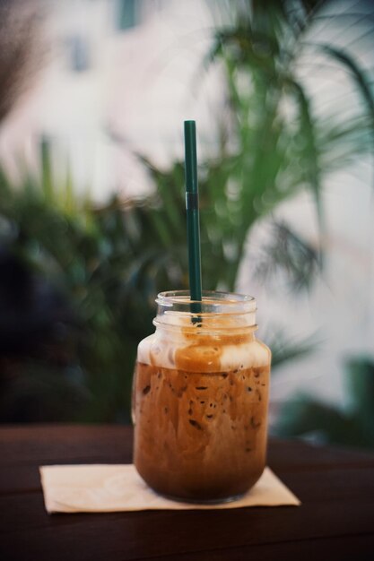 Photo close-up of drink on table