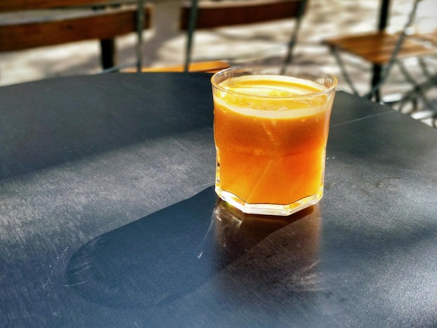 close-up of drink on table
