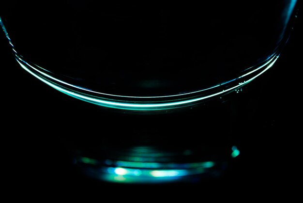 Photo close-up of drinking glass against black background