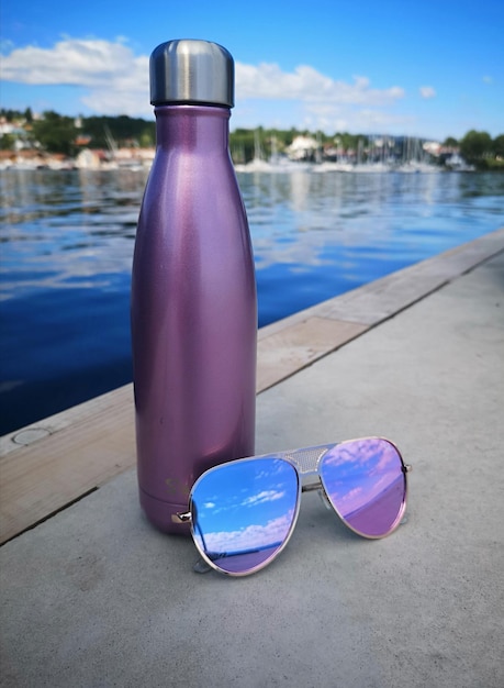 Close-up of drinking water bottle