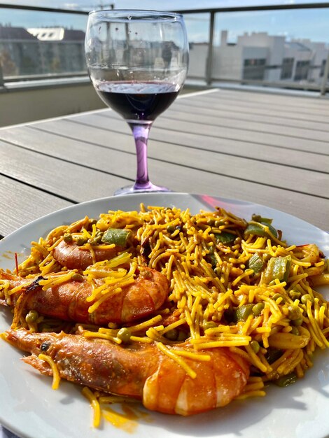 Close-up of drinks in plate on table