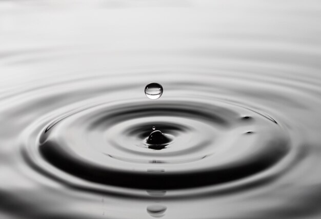 Close-up of drop falling in water