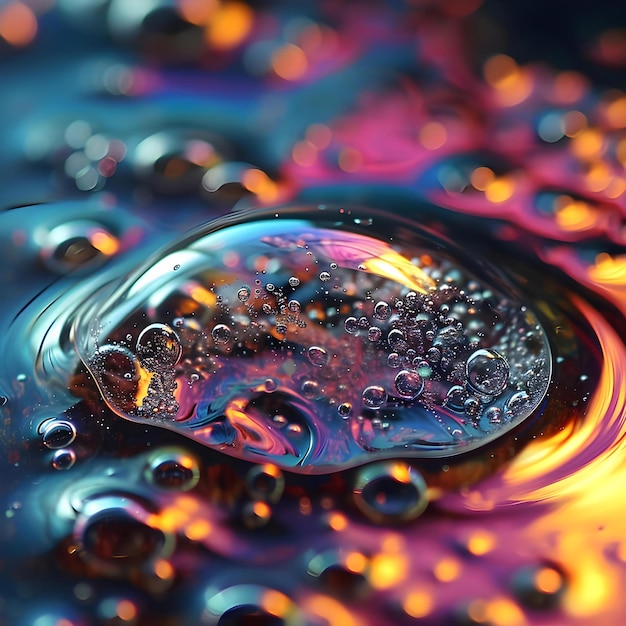 a close up of a drop of water on a surface