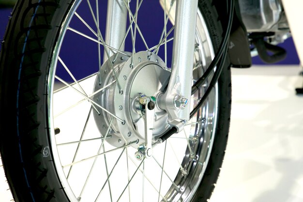 Close up of drum brake motorcycle