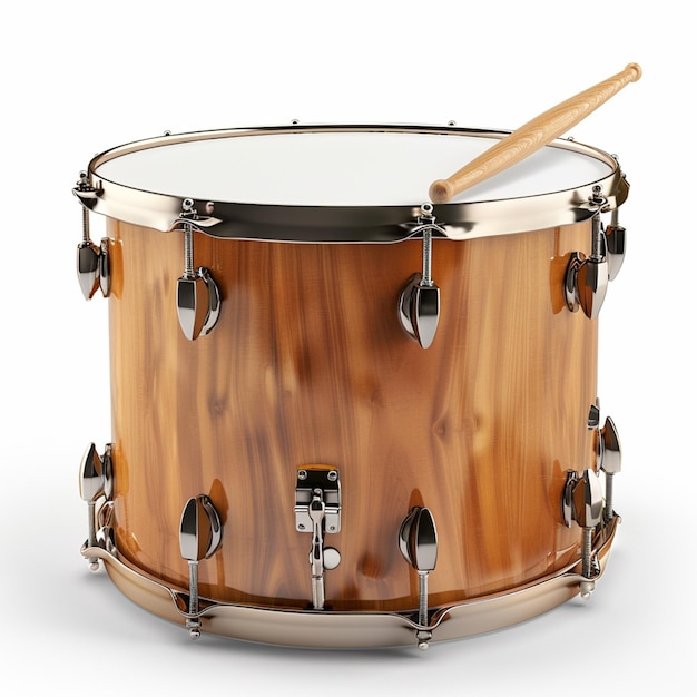 Photo a close up of a drum with a wooden stick in it generative ai