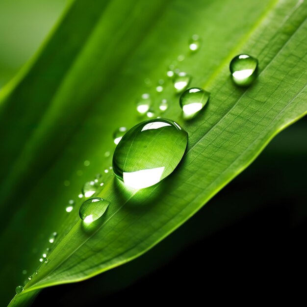 Close-up druppel op groen plantblad