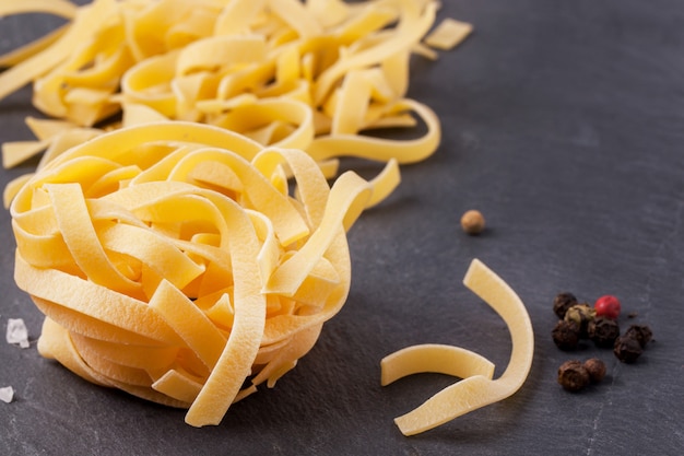 Close up of dry pasta