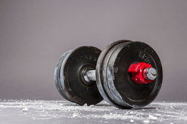 close-up of dumbbell