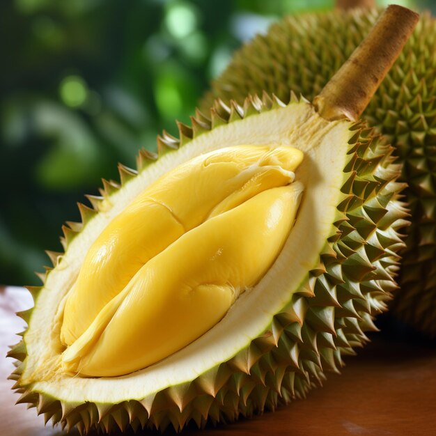 Close up of a durian fruit