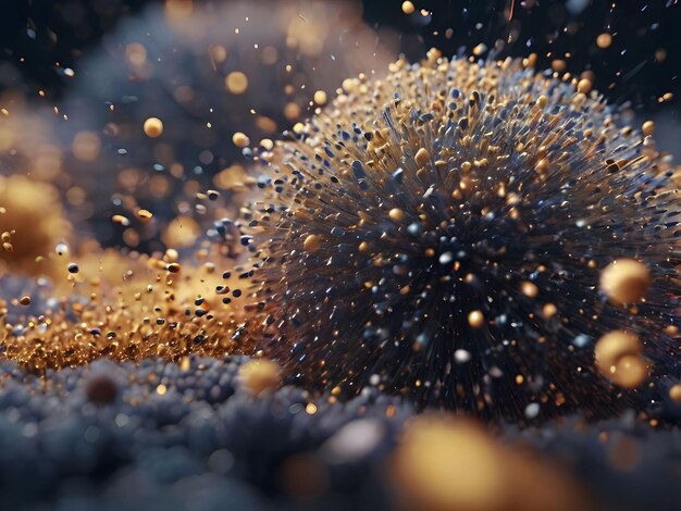 Photo close up of dust and a splash of water