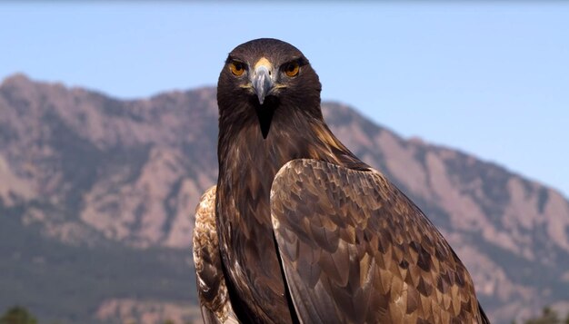 Close-up of eagle against sky