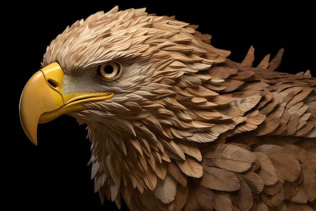 A close up of an eagle's head