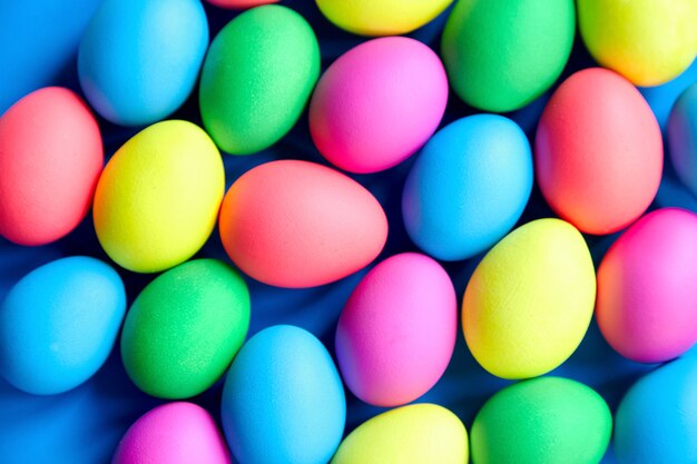 Photo close up easter eggs background