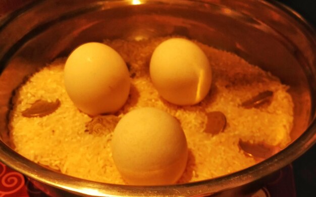 Close-up of egg in bowl