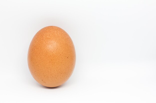 Close-up of eggs against white background