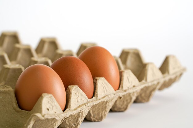 Photo close-up of eggs against white background