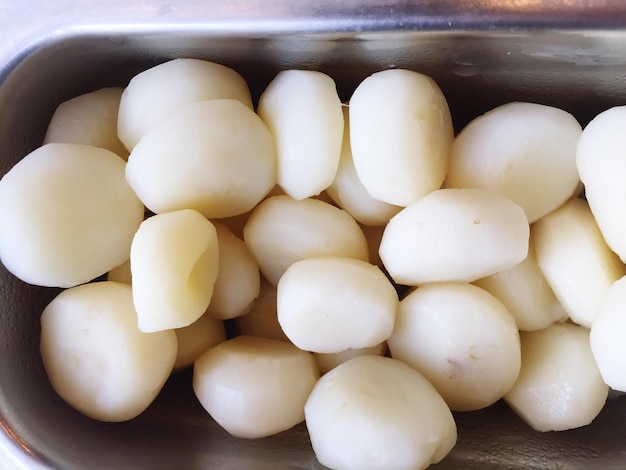 Close-up of eggs in container