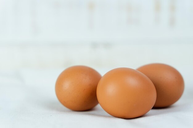 Close-up of eggs on table