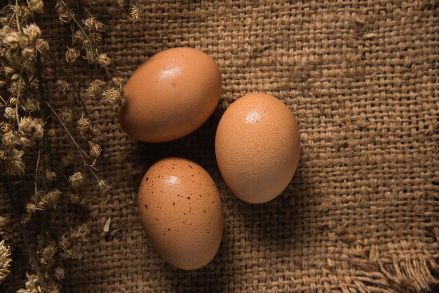 Close up of eggs on the table