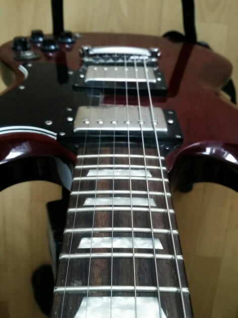 Photo close-up of electric guitar