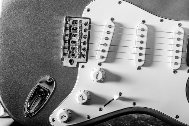 Photo close-up of electric guitar
