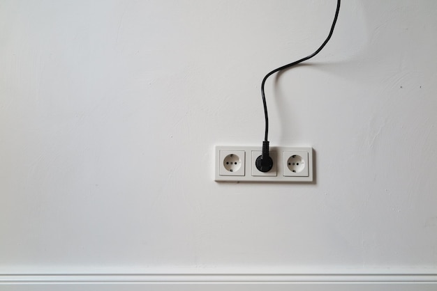 Photo close-up of electric plug