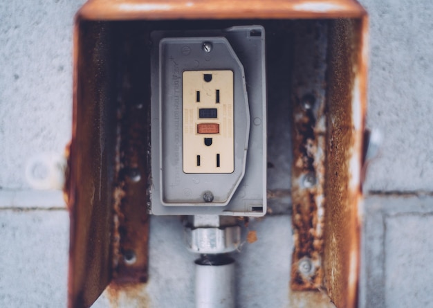 Photo close-up of electrical socket