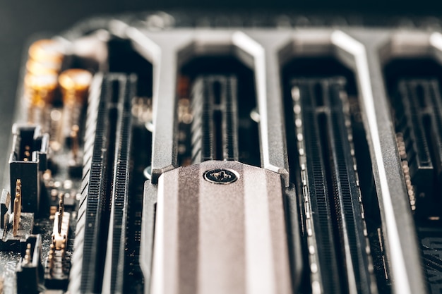 Close up of a electronic circuit board with processor