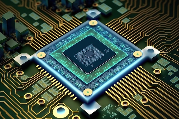 close up of electronic circuit board