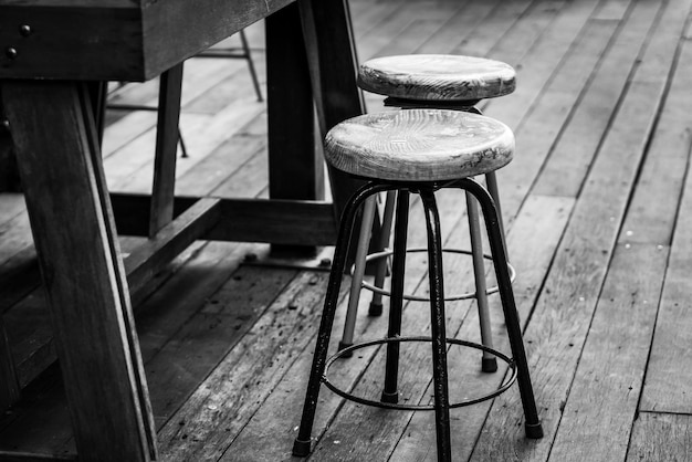 Close-up of empty bench on table