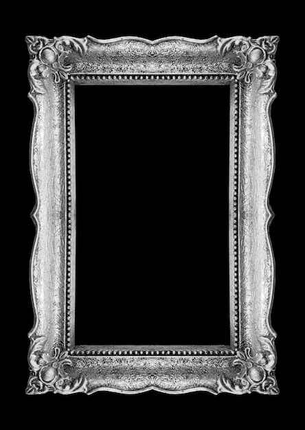 Close-up of empty picture frame against black background