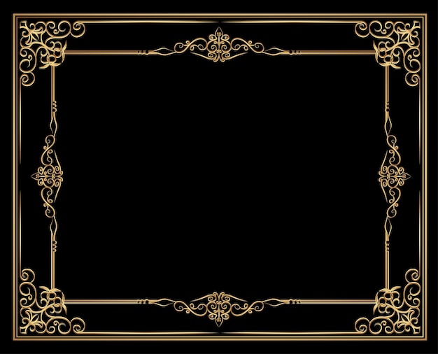 Close-up of empty picture frame over black background