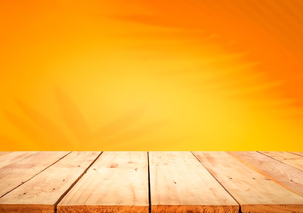 Close up on empty wood table top isolated