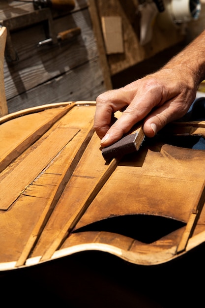 Close up on engraving art tools