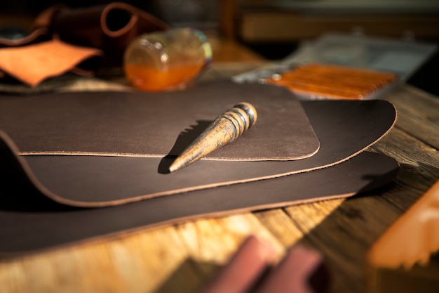 close up on engraving art tools