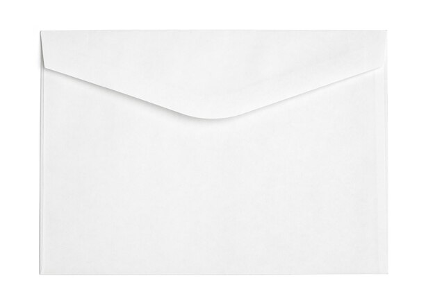 Photo close-up of envelope over white background