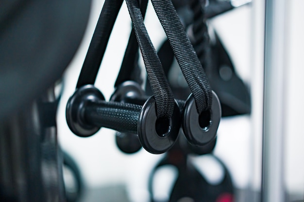 Close-up of equipments in the training gym