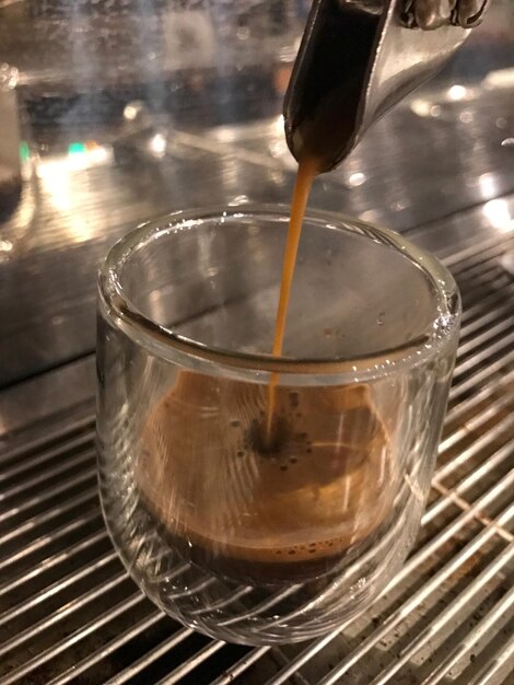 Foto prossimo piano dell'espresso