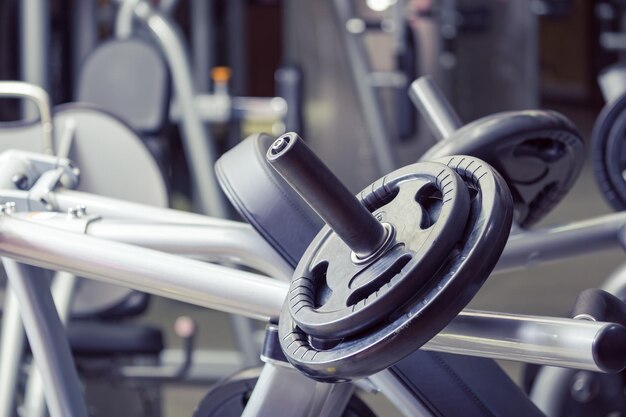 Photo close-up of exercise equipment in gym