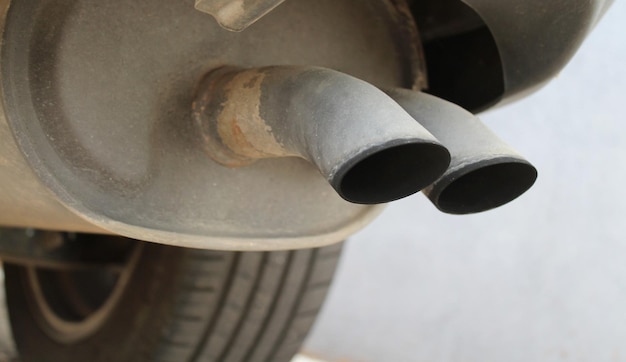 Close up of an exhaust pipe of a car