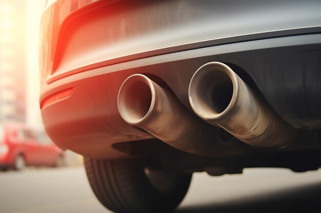 Premium AI Image  Close up of an exhaust pipe of a car