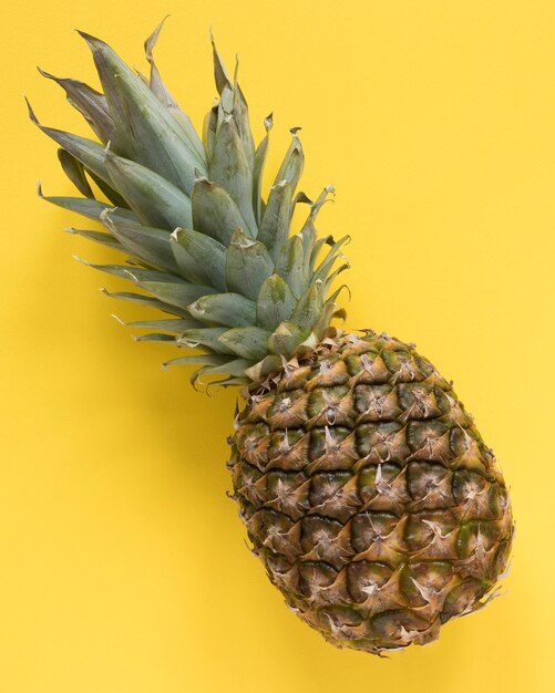 Close-up exotic pineapple on the table