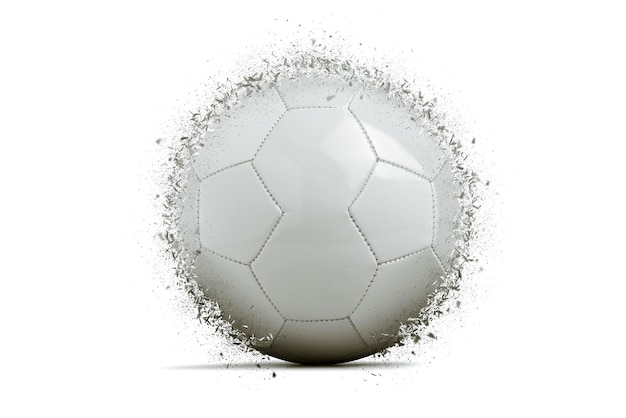 Photo close up of exploding ball over white background
