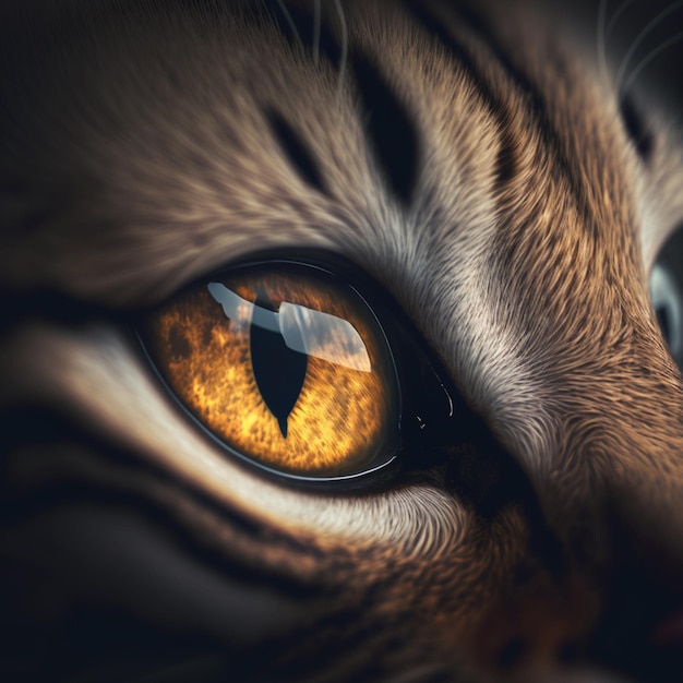 close up of eye of the cat