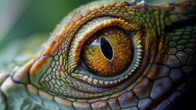 Close up of the eye of a chameleon