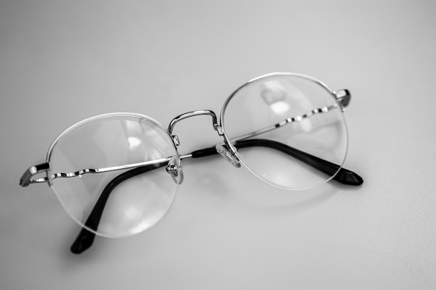 Close up eye glasses