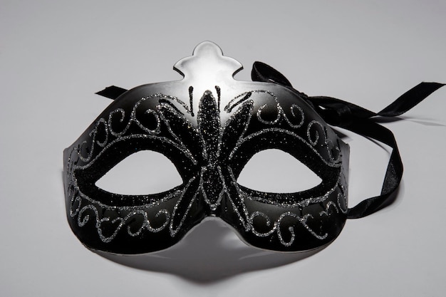 Photo close-up of eye mask over white background