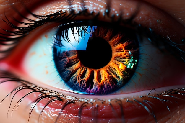 close up of a eye with beautiful iris